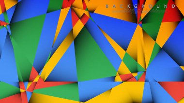 Kırmızı sarı ve yeşil kombinasyonu ile bir Üçgen Arka Plan Vektör. Degradeler ve saydamlık ile geometrik illüstrasyon tarzı.