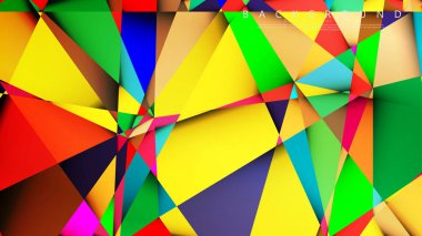 Açık Çok Renkli Gökkuşağı vektör arka plan mozaik üçgen. Degradeler ve saydamlık ile geometrik illüstrasyon tarzı. Üçgen desen tasarımı