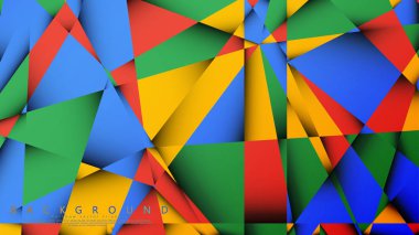 Kırmızı sarı ve yeşil kombinasyonu ile bir Üçgen Arka Plan Vektör. Degradeler ve saydamlık ile geometrik illüstrasyon tarzı.