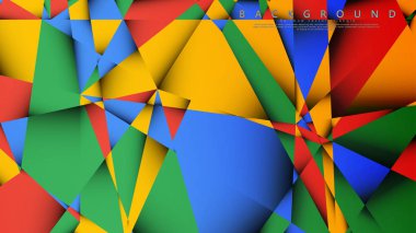 Kırmızı sarı ve yeşil kombinasyonu ile bir Üçgen Arka Plan Vektör. Degradeler ve saydamlık ile geometrik illüstrasyon tarzı.