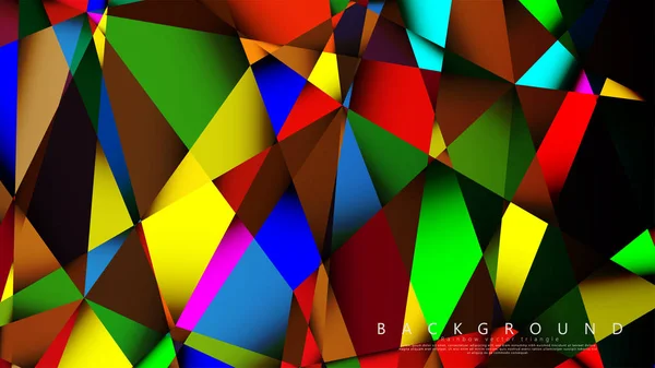Lehký vícebarevná duhový trojúhelníkový trojúhelník na pozadí mozaiky. Geometrický styl ilustrace s přechody a průhledností. Vzor trojúhelníku — Stockový vektor