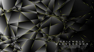 Soyut Arka Plan Geometrik Lüks çokgen desenleri ve Sarı üçgen çizgileri ile