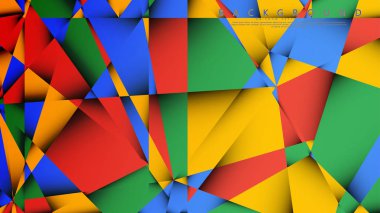 Kırmızı sarı ve yeşil kombinasyonu ile bir Üçgen Arka Plan Vektör. Degradeler ve saydamlık ile geometrik illüstrasyon tarzı.