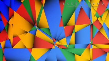 Kırmızı sarı ve yeşil kombinasyonu ile bir Üçgen Arka Plan Vektör. Degradeler ve saydamlık ile geometrik illüstrasyon tarzı.