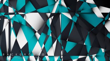 Vektör Arka Plan Üçgen Mozaik mavi, gri ve beyaz bir arada. Degradeler ve saydamlık ile geometrik illüstrasyon tarzı.