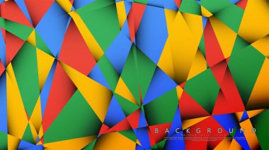 Kırmızı sarı ve yeşil kombinasyonu ile bir Üçgen Arka Plan Vektör. Degradeler ve saydamlık ile geometrik illüstrasyon tarzı.