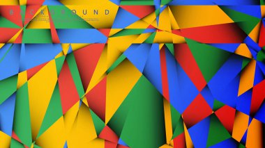 Kırmızı sarı ve yeşil kombinasyonu ile bir Üçgen Arka Plan Vektör. Degradeler ve saydamlık ile geometrik illüstrasyon tarzı.