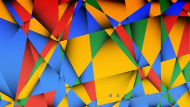 Kırmızı sarı ve yeşil kombinasyonu ile bir Üçgen Arka Plan Vektör. Degradeler ve saydamlık ile geometrik illüstrasyon tarzı.