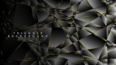 Soyut Arka Plan Geometrik Lüks çokgen desenleri ve Sarı üçgen çizgileri ile