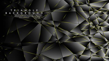 Soyut Arka Plan Geometrik Lüks çokgen desenleri ve Sarı üçgen çizgileri ile