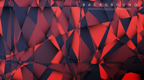 Fondo del triángulo vectorial con una combinación de rojo oscuro. Estilo de ilustración geométrica con gradientes y transparencia . — Vector de stock