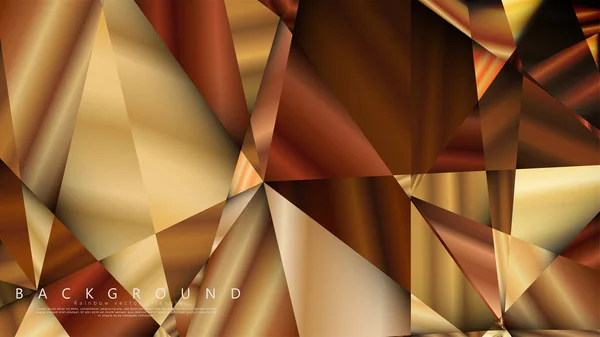 抽象的な幾何学的背景。ベクトルグラデーション黄金の三角形 — ストックベクタ