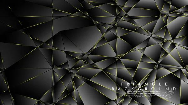 Abstracte achtergrond van geometrische met luxe veelhoek patronen en gele driehoek lijnen — Stockvector