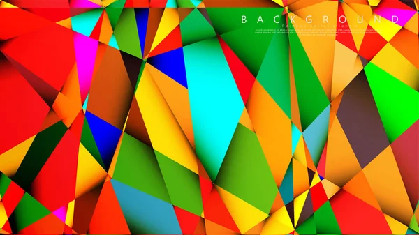 Açık Çok Renkli Gökkuşağı vektör arka plan mozaik üçgen. Degradeler ve saydamlık ile geometrik illüstrasyon tarzı. Üçgen desen tasarımı