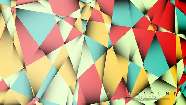 Pastel mavi, kırmızı ve sarı nın birleşimi ile Mozaik Üçgen vektör arka plan. Degradeler ve saydamlık ile geometrik illüstrasyon tarzı.