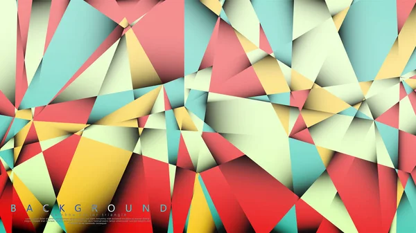 Fond vectoriel du triangle mosaïque avec une combinaison de bleu pastel, rouge et jaune. Style d'illustration géométrique avec dégradés et transparence . — Image vectorielle