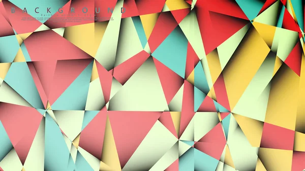Pastel mavi, kırmızı ve sarı nın birleşimi ile Mozaik Üçgen vektör arka plan. Degradeler ve saydamlık ile geometrik illüstrasyon tarzı.