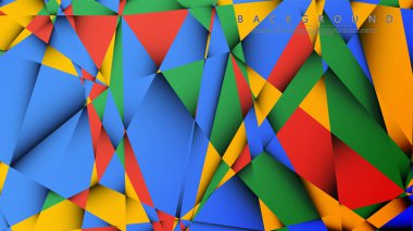 Kırmızı sarı ve yeşil kombinasyonu ile bir Üçgen Arka Plan Vektör. Degradeler ve saydamlık ile geometrik illüstrasyon tarzı.