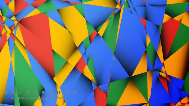 Kırmızı sarı ve yeşil kombinasyonu ile bir Üçgen Arka Plan Vektör. Degradeler ve saydamlık ile geometrik illüstrasyon tarzı.