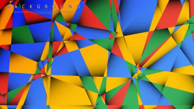 Kırmızı sarı ve yeşil kombinasyonu ile bir Üçgen Arka Plan Vektör. Degradeler ve saydamlık ile geometrik illüstrasyon tarzı.