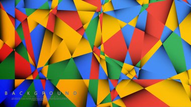 Kırmızı sarı ve yeşil kombinasyonu ile bir Üçgen Arka Plan Vektör. Degradeler ve saydamlık ile geometrik illüstrasyon tarzı.