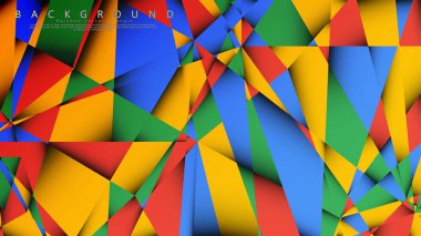 Kırmızı sarı ve yeşil kombinasyonu ile bir Üçgen Arka Plan Vektör. Degradeler ve saydamlık ile geometrik illüstrasyon tarzı.