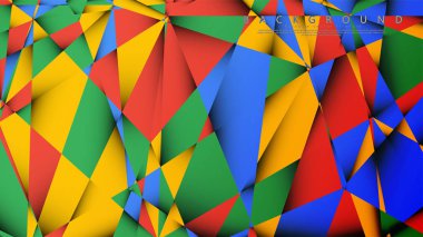 Kırmızı sarı ve yeşil kombinasyonu ile bir Üçgen Arka Plan Vektör. Degradeler ve saydamlık ile geometrik illüstrasyon tarzı.