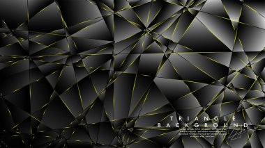 Soyut Arka Plan Geometrik Lüks çokgen desenleri ve Sarı üçgen çizgileri ile