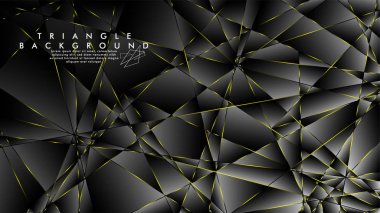 Soyut Arka Plan Geometrik Lüks çokgen desenleri ve Sarı üçgen çizgileri ile