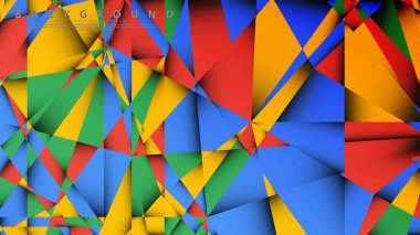 Kırmızı sarı ve yeşil kombinasyonu ile bir Üçgen Arka Plan Vektör. Degradeler ve saydamlık ile geometrik illüstrasyon tarzı.