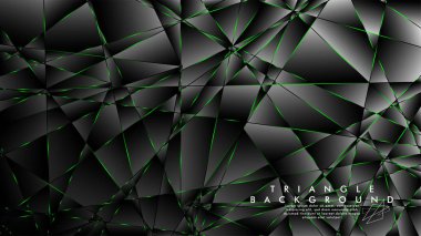 Soyut Arka Plan Geometrik Lüks çokgen desenleri ve Yeşil üçgen çizgileri ile