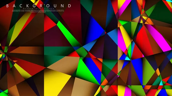 Açık Çok Renkli Gökkuşağı vektör arka plan mozaik üçgen. Degradeler ve saydamlık ile geometrik illüstrasyon tarzı. Üçgen desen tasarımı