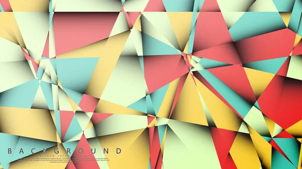 Pastel mavi, kırmızı ve sarı nın birleşimi ile Mozaik Üçgen vektör arka plan. Degradeler ve saydamlık ile geometrik illüstrasyon tarzı.