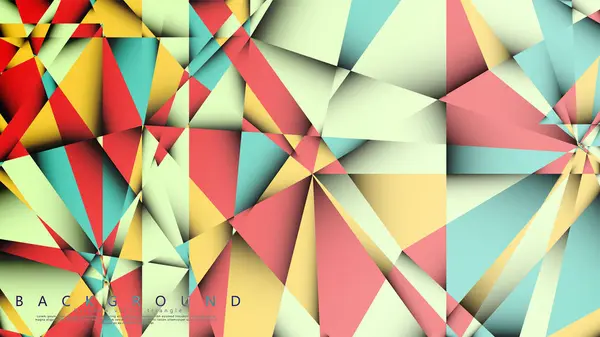 Pastel mavi, kırmızı ve sarı nın birleşimi ile Mozaik Üçgen vektör arka plan. Degradeler ve saydamlık ile geometrik illüstrasyon tarzı.