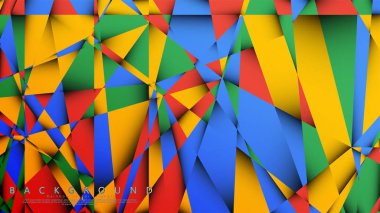 Kırmızı sarı ve yeşil kombinasyonu ile bir Üçgen Arka Plan Vektör. Degradeler ve saydamlık ile geometrik illüstrasyon tarzı.