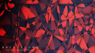 Koyu kırmızı bir arada vektör üçgen arka plan. Degradeler ve saydamlık ile geometrik illüstrasyon tarzı.