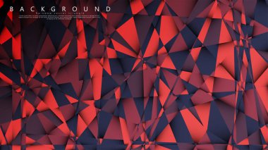 Koyu kırmızı bir arada vektör üçgen arka plan. Degradeler ve saydamlık ile geometrik illüstrasyon tarzı.