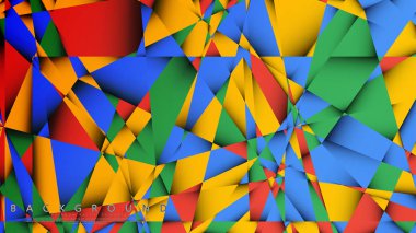Kırmızı sarı ve yeşil kombinasyonu ile bir Üçgen Arka Plan Vektör. Degradeler ve saydamlık ile geometrik illüstrasyon tarzı.