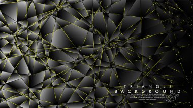 Soyut Arka Plan Geometrik Lüks çokgen desenleri ve Sarı üçgen çizgileri ile