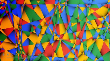 Kırmızı sarı ve yeşil kombinasyonu ile bir Üçgen Arka Plan Vektör. Degradeler ve saydamlık ile geometrik illüstrasyon tarzı.