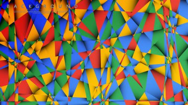 Kırmızı sarı ve yeşil kombinasyonu ile bir Üçgen Arka Plan Vektör. Degradeler ve saydamlık ile geometrik illüstrasyon tarzı.