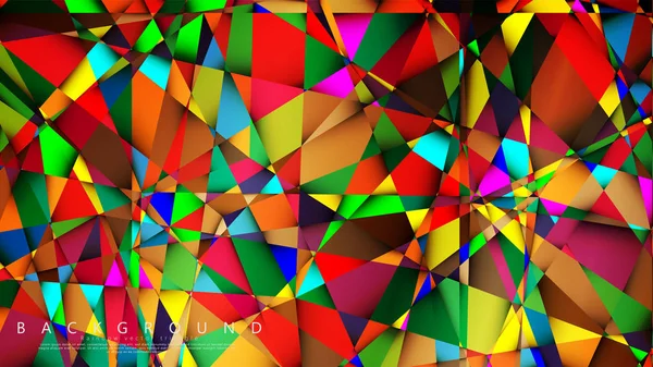 Açık Çok Renkli Gökkuşağı vektör arka plan mozaik üçgen. Degradeler ve saydamlık ile geometrik illüstrasyon tarzı. Üçgen desen tasarımı