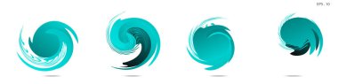 Modern soyut grafik öğelerinin toplanması. Girdap vektör arka planı. Logo tasarımı, broşürler veya sunumlar için şablonlar. Vektör çizimi