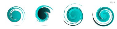Modern soyut grafik öğelerinin toplanması. Girdap vektör arka planı. Logo tasarımı, broşürler veya sunumlar için şablonlar. Vektör çizimi