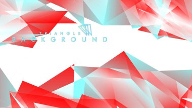 Kırmızı ve mavi degrade renklerle soyut arka plan vektör üçgen deseni.