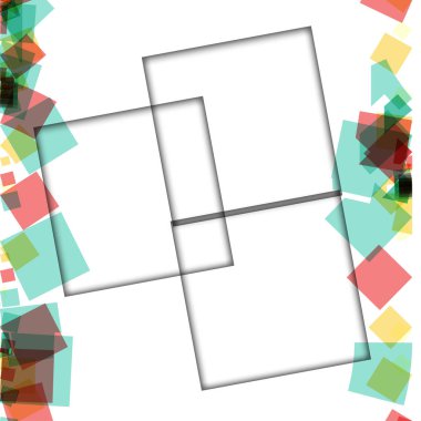 Renkli fotoğraf çerçeveleri, vektör çizimleri. beyaz bir arka plan üzerinde izole edilmiş çeşitli renkler ve saydam desenler ile kare kenarlıklar