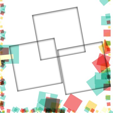 Renkli fotoğraf çerçeveleri, vektör çizimleri. beyaz bir arka plan üzerinde izole edilmiş çeşitli renkler ve saydam desenler ile kare kenarlıklar