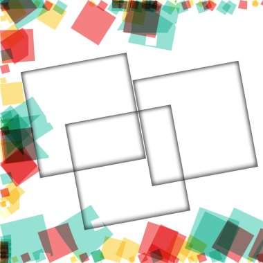 Renkli fotoğraf çerçeveleri, vektör çizimleri. beyaz bir arka plan üzerinde izole edilmiş çeşitli renkler ve saydam desenler ile kare kenarlıklar