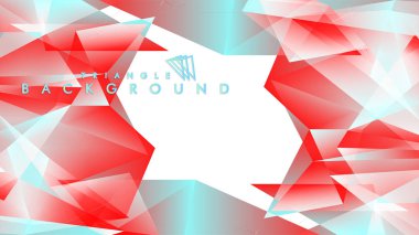 Kırmızı ve mavi degrade renklerle soyut arka plan vektör üçgen deseni.