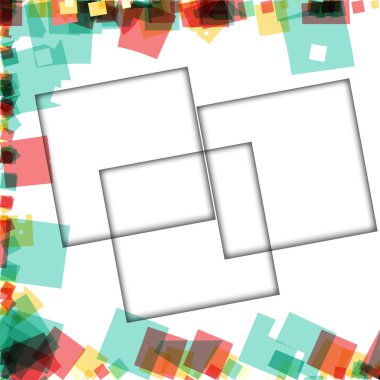 Renkli fotoğraf çerçeveleri, vektör çizimleri. beyaz bir arka plan üzerinde izole edilmiş çeşitli renkler ve saydam desenler ile kare kenarlıklar